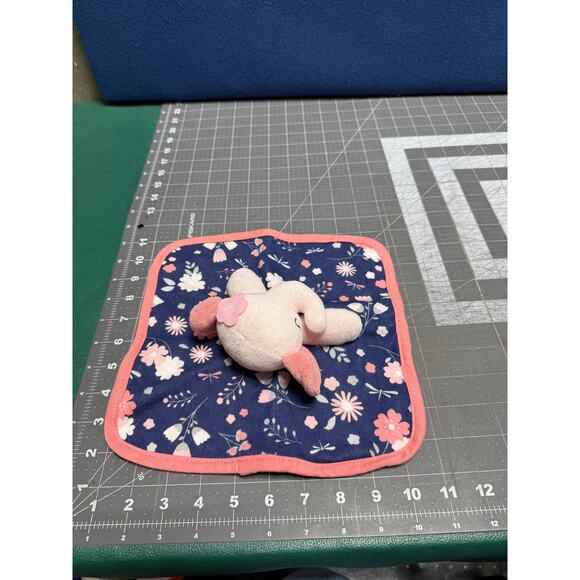 Lullaby Lane Pink Elephant Wash Cloth Terrycloth Security Blanket Lovey - Picture 2 of 4